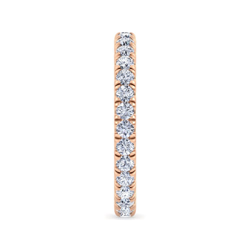 14K Rose Gold French Pavé Set Diamond Eternity Band