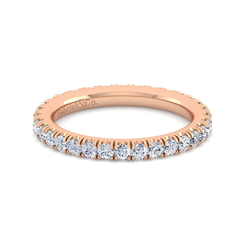 14K Rose Gold French Pavé Set Diamond Eternity Band