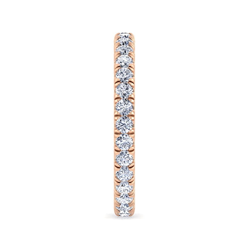 14K Rose Gold French Pavé Set Diamond Eternity Band