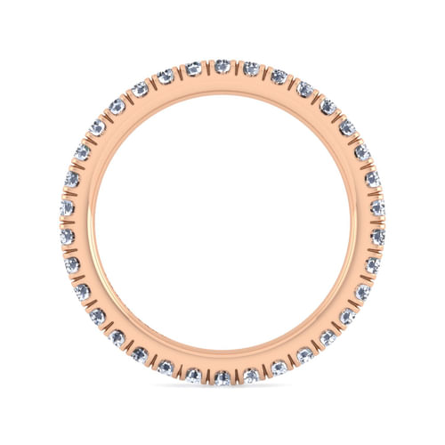 14K Rose Gold French Pavé Set Diamond Eternity Band
