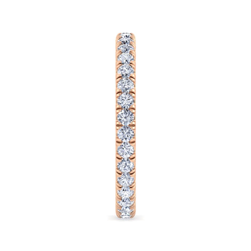 14K Rose Gold French Pavé Set Diamond Eternity Band