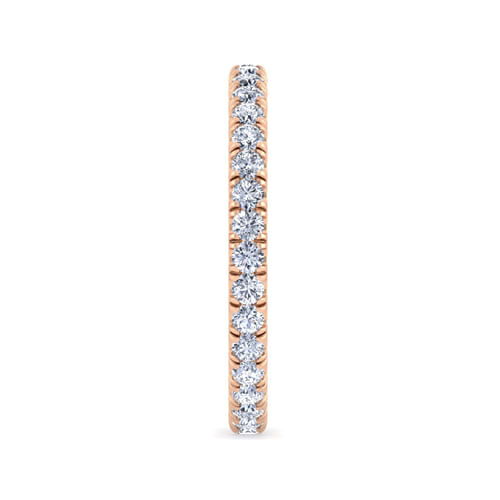 14K Rose Gold French Pavé Set Diamond Eternity Band