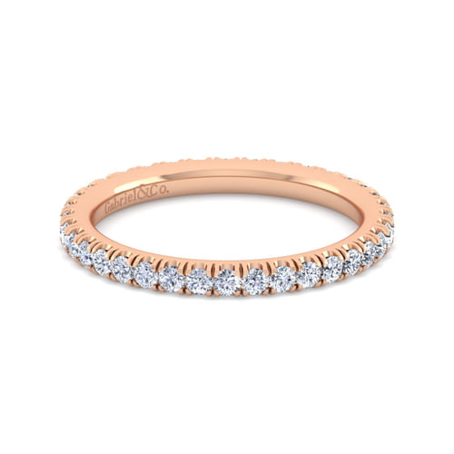 14K Rose Gold French Pavé Set Diamond Eternity Band