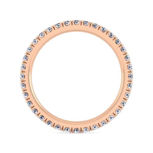 14K Rose Gold French Pavé Set Diamond Eternity Band