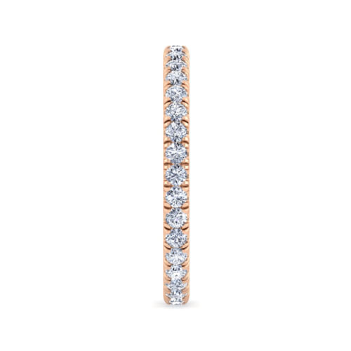 14K Rose Gold French Pavé Set Diamond Eternity Band