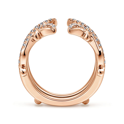 14K Rose Gold French Pavé Set Diamond Ring Enhancer