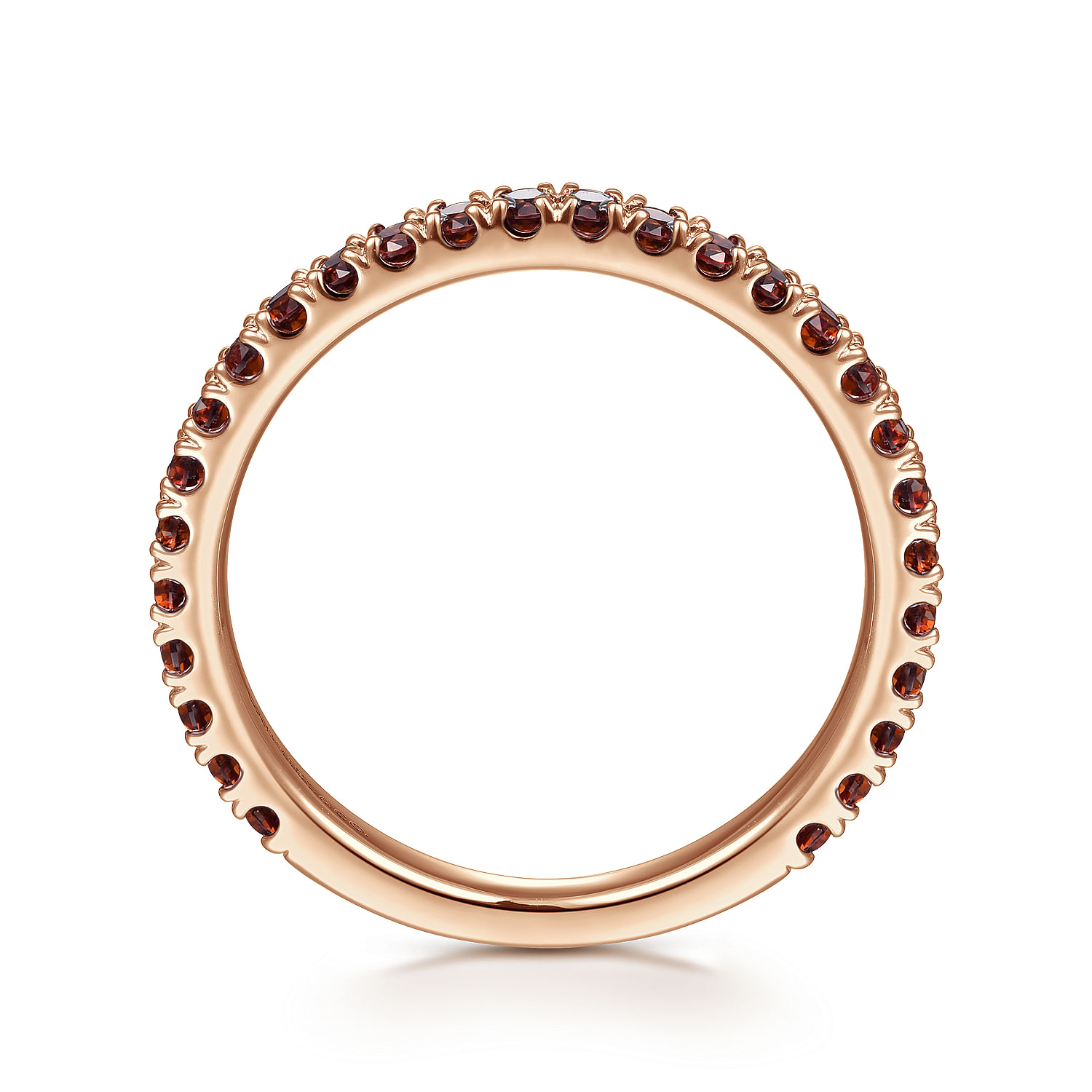 14K Rose Gold Garnet Stackable Ring