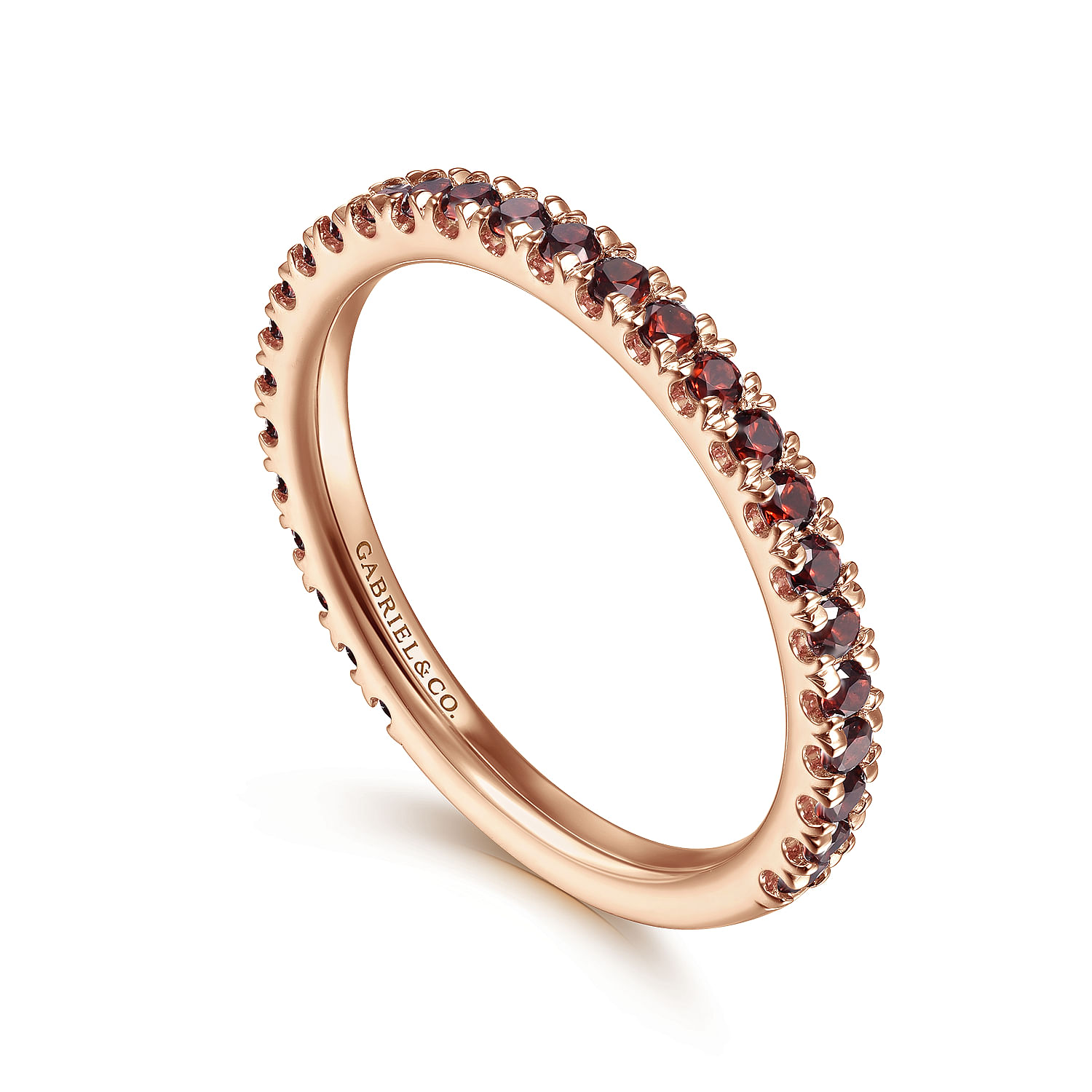 14K Rose Gold Garnet Stackable Ring