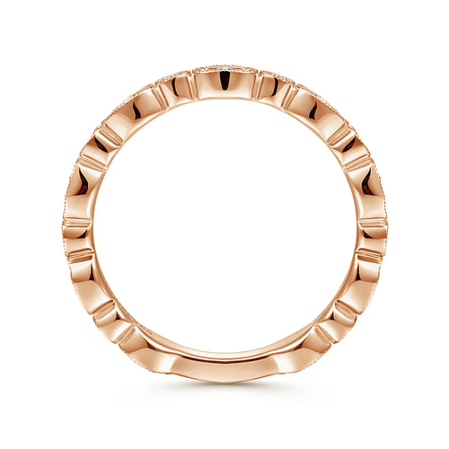 14K Rose Gold Graduating Station Diamond Stackable Ring