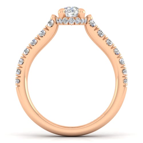 14K Rose Gold Hidden Halo Oval Diamond Engagement Ring 14K Rose Gold Hidden Halo Oval Diamond Engagement Ring