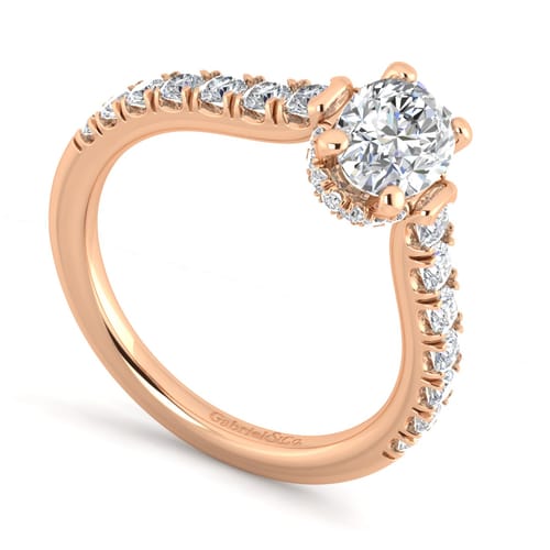 14K Rose Gold Hidden Halo Oval Diamond Engagement Ring 14K Rose Gold Hidden Halo Oval Diamond Engagement Ring