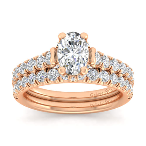 14K Rose Gold Hidden Halo Oval Diamond Engagement Ring 14K Rose Gold Hidden Halo Oval Diamond Engagement Ring