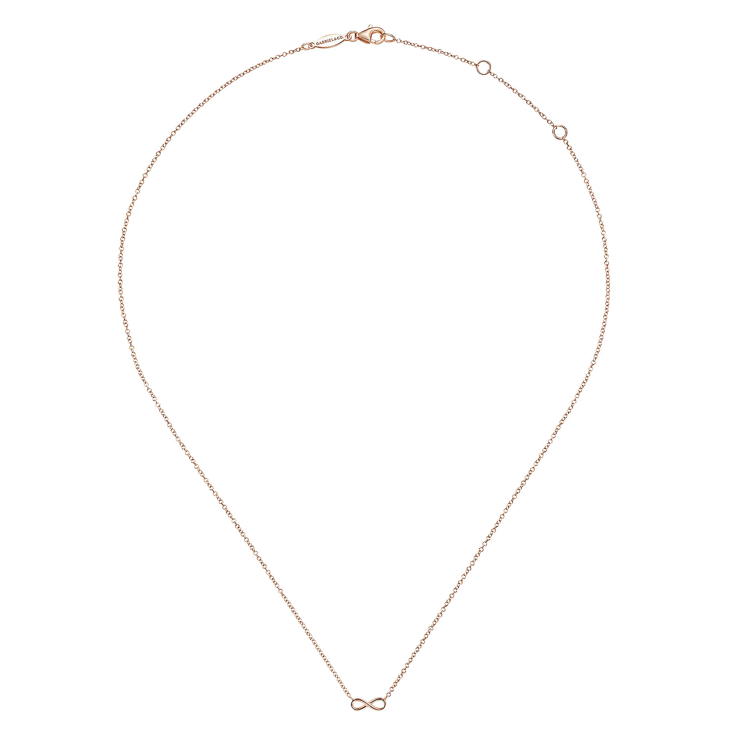 14K Rose Gold Infinity Pendant Necklace