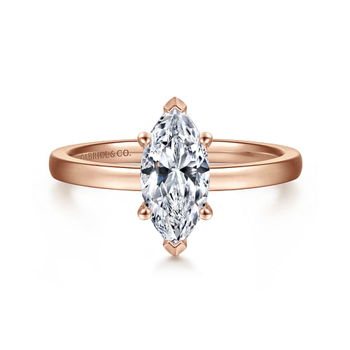 14K Rose Gold Marquise Diamond Engagement Ring