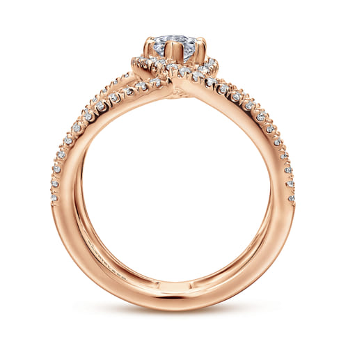 14K Rose Gold Marquise Halo Diamond Engagement Ring 14K Rose Gold Marquise Halo Diamond Engagement Ring