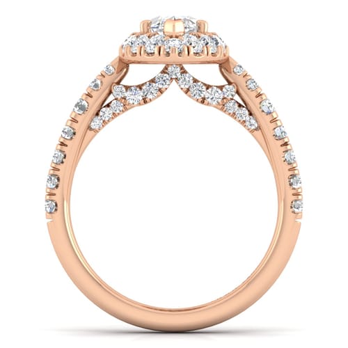 14K Rose Gold Marquise Halo Diamond Engagement Ring 14K Rose Gold Marquise Halo Diamond Engagement Ring