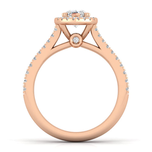14K Rose Gold Marquise Halo Diamond Engagement Ring 14K Rose Gold Marquise Halo Diamond Engagement Ring