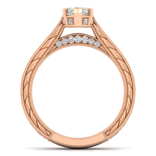 14K Rose Gold Marquise Shape Diamond Engagement Ring