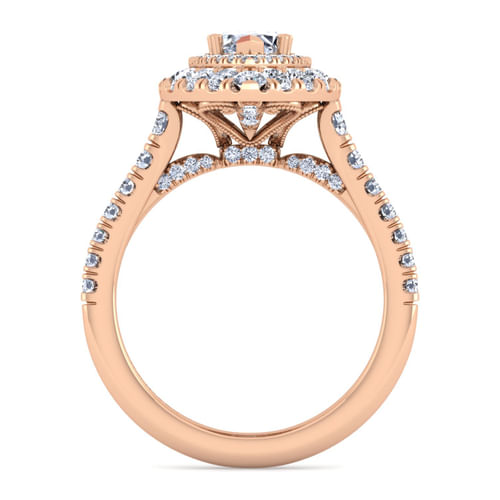 14K Rose Gold Marquise Shape Diamond Engagement Ring