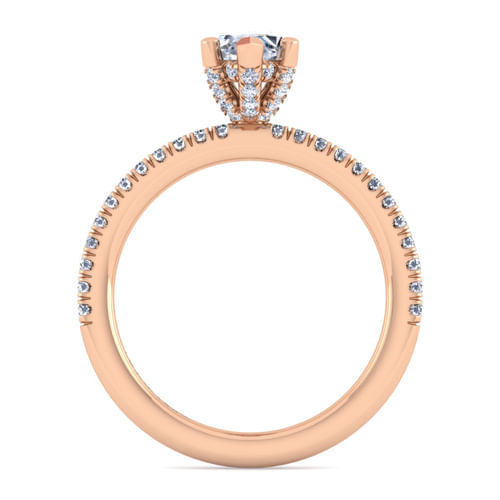 14K Rose Gold Marquise Shape Diamond Engagement Ring