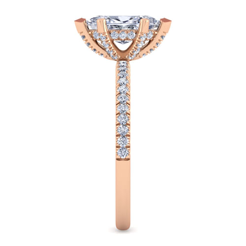 14K Rose Gold Marquise Shape Diamond Engagement Ring
