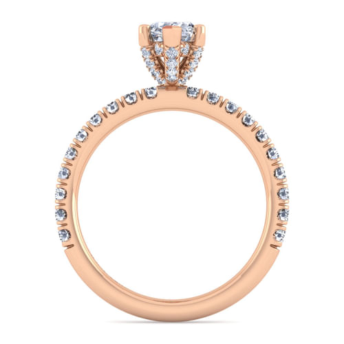 14K Rose Gold Marquise Shape Diamond Engagement Ring