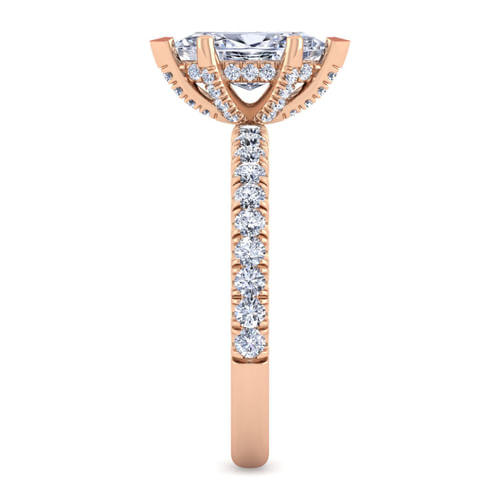 14K Rose Gold Marquise Shape Diamond Engagement Ring