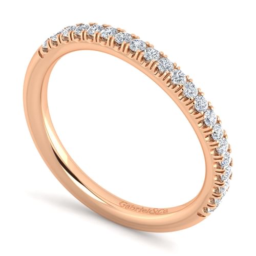 14K Rose Gold Matching Diamond Wedding Band