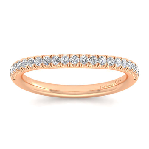 14K Rose Gold Matching Diamond Wedding Band