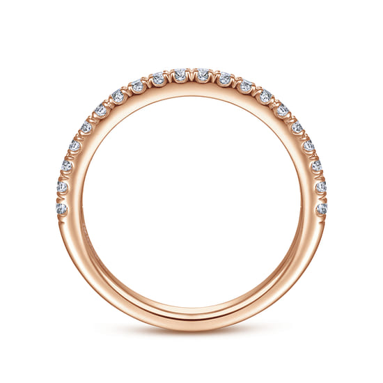 14K Rose Gold Matching Diamond Wedding Band angle 2
