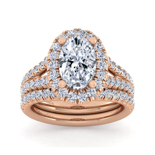 14K Rose Gold Matching Diamond Wedding Band