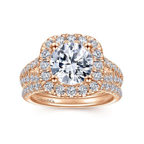 14K Rose Gold Matching Diamond Wedding Band