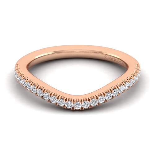 14K Rose Gold Matching Diamond Wedding Band