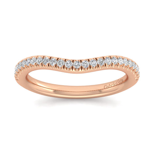 14K Rose Gold Matching Diamond Wedding Band
