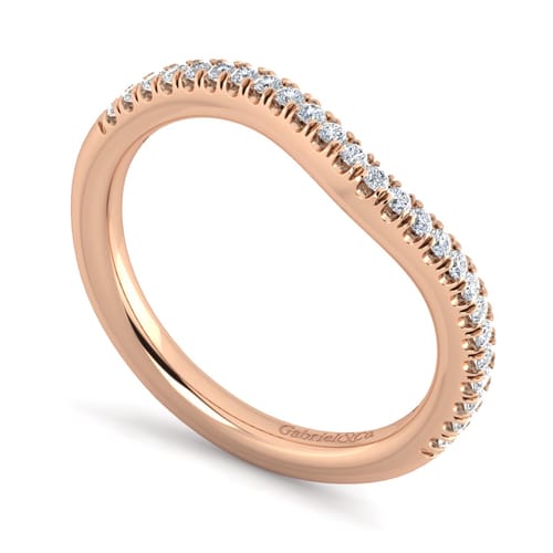 14K Rose Gold Matching Diamond Wedding Band