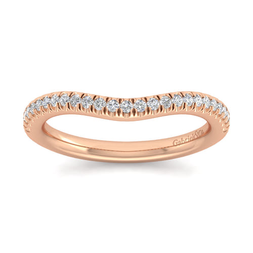 14K Rose Gold Matching Diamond Wedding Band