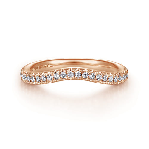 14K Rose Gold Matching Diamond Wedding Band