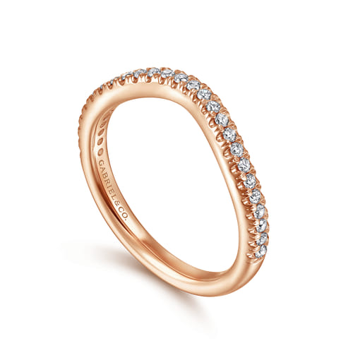 14K Rose Gold Matching Diamond Wedding Band