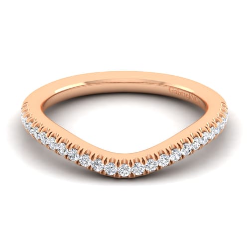 14K Rose Gold Matching Diamond Wedding Band
