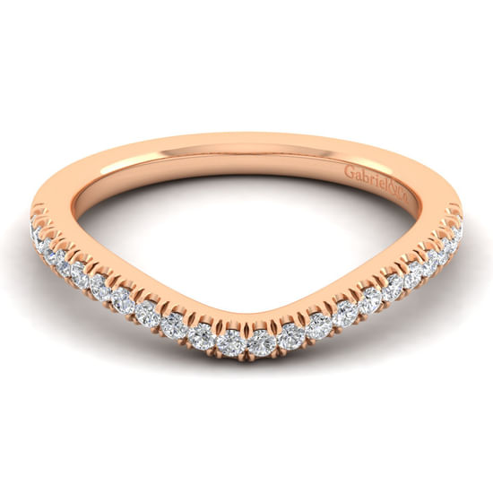 Gabriel - 14K Rose Gold Matching Diamond Wedding Band