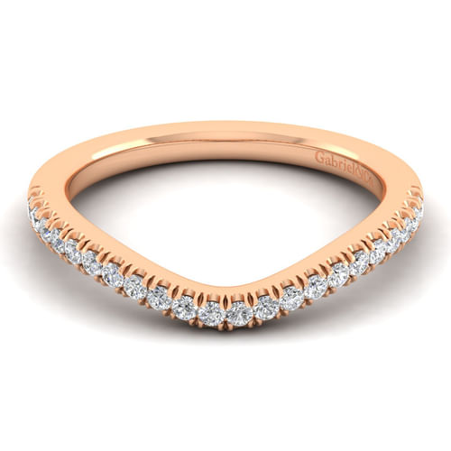 14K Rose Gold Matching Diamond Wedding Band