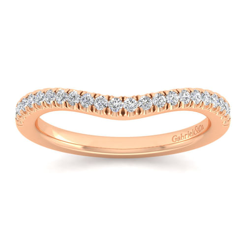 14K Rose Gold Matching Diamond Wedding Band
