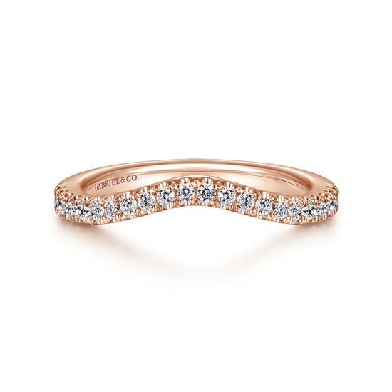 Gabriel - 14K Rose Gold Matching Diamond Wedding Band