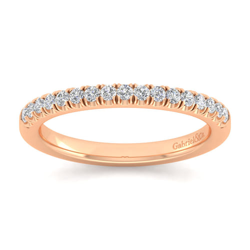 14K Rose Gold Matching Diamond Wedding Band
