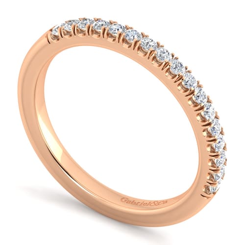14K Rose Gold Matching Diamond Wedding Band