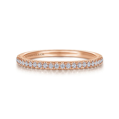 14K Rose Gold Matching Diamond Wedding Band