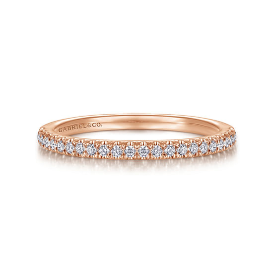 Gabriel - 14K Rose Gold Matching Diamond Wedding Band