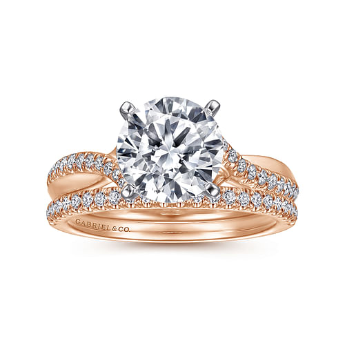 14K Rose Gold Matching Diamond Wedding Band