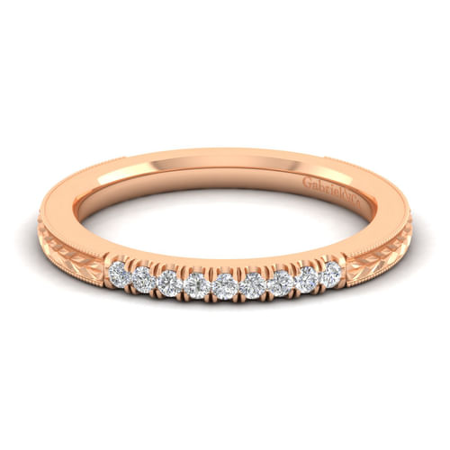 14K Rose Gold Matching Diamond Wedding Band