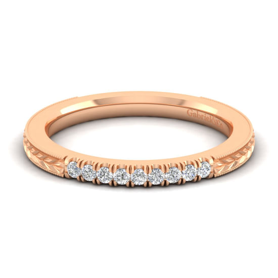 Gabriel - 14K Rose Gold Matching Diamond Wedding Band